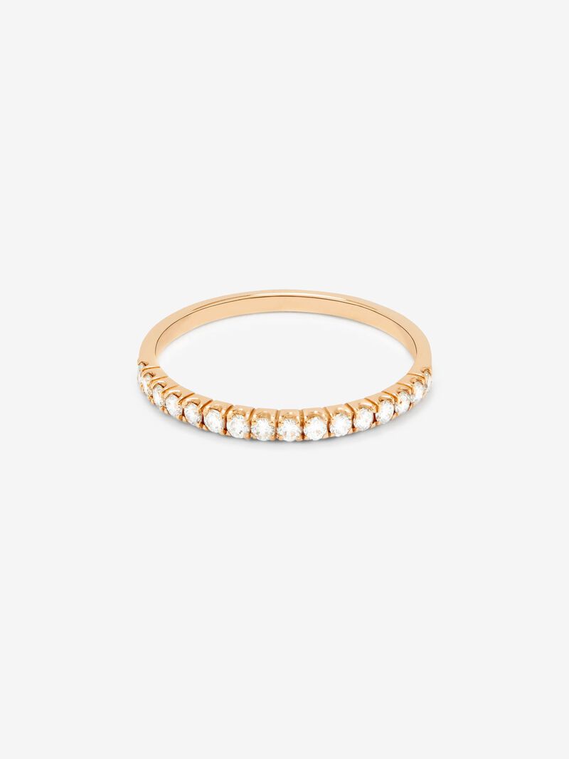 Half ring in 18K rose gold with 15 brilliant-cut diamonds with a total of 0.3 cts image number 2