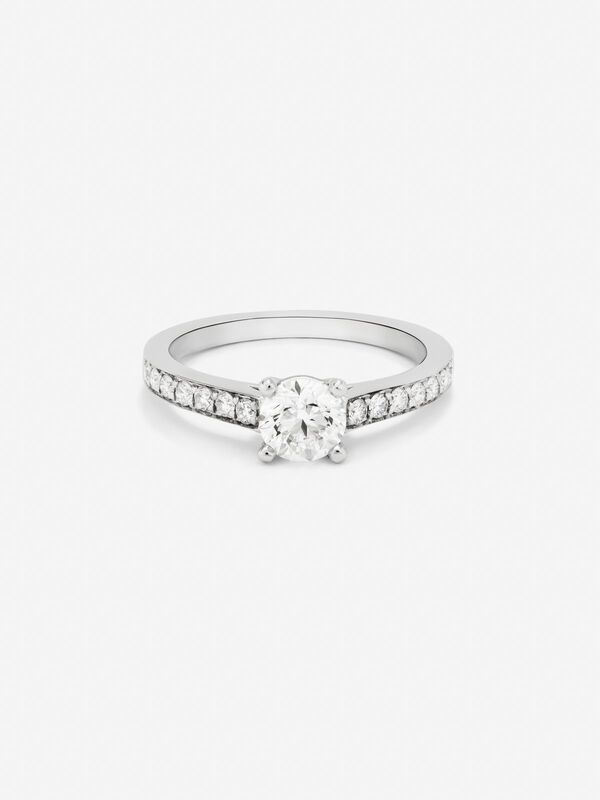Anillo de Compromiso de Oro blanco con diamante, SL14001-00D070/HVVS1_V