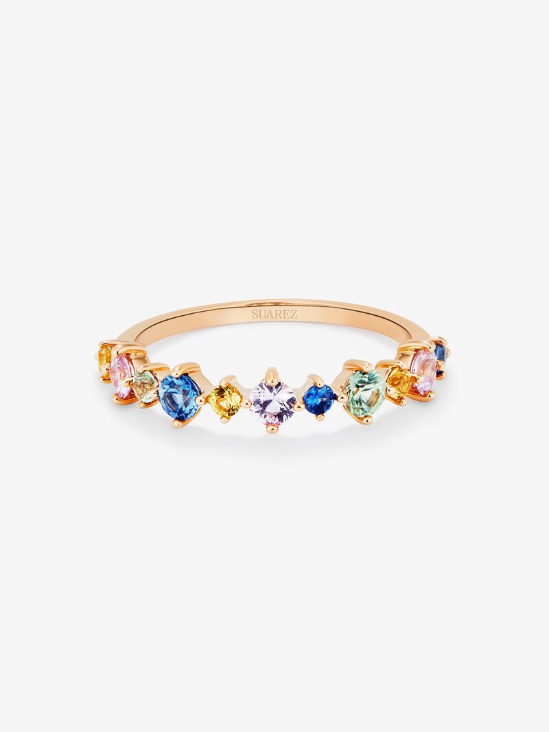 18K Rose Gold Ring with Multicolor Sapphire image number 1