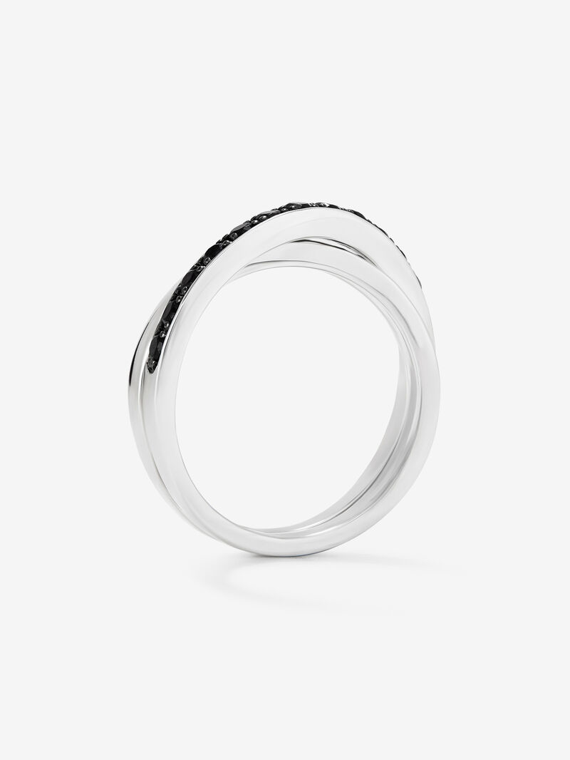 927 Silver Crossed Ring with Spinel Stones image number 4