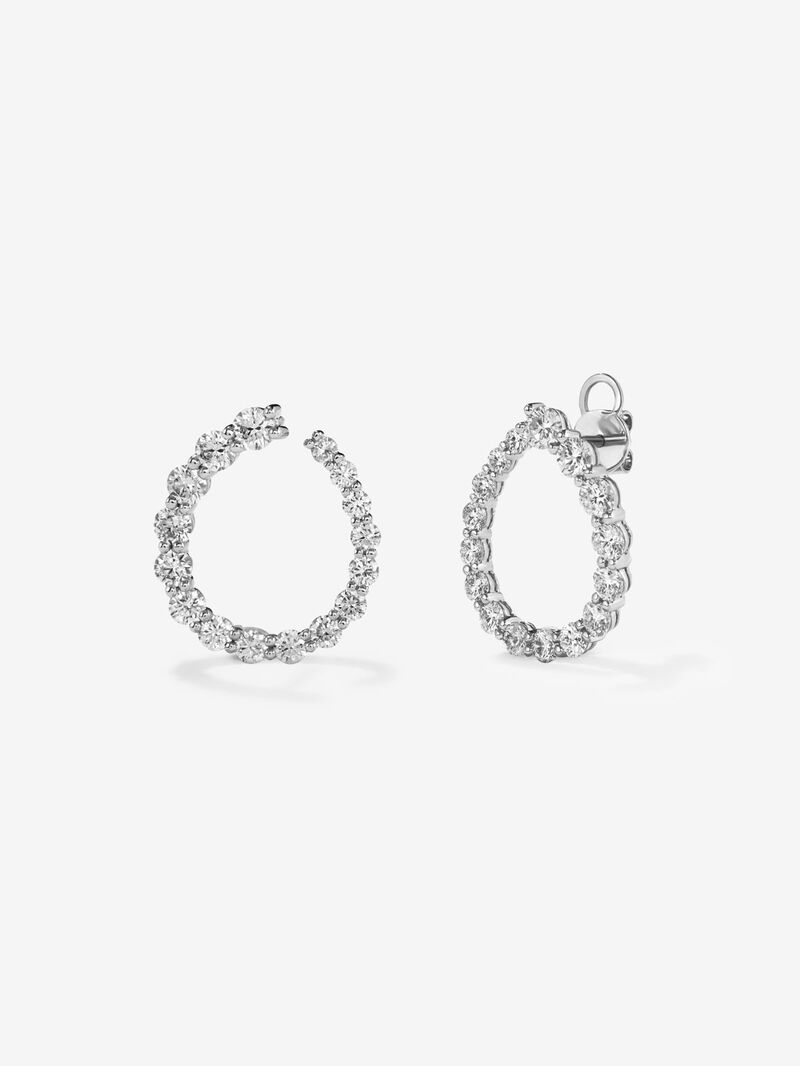 18K White Gold Open Aro slopes with white 3.01 cts bright size size image number 0