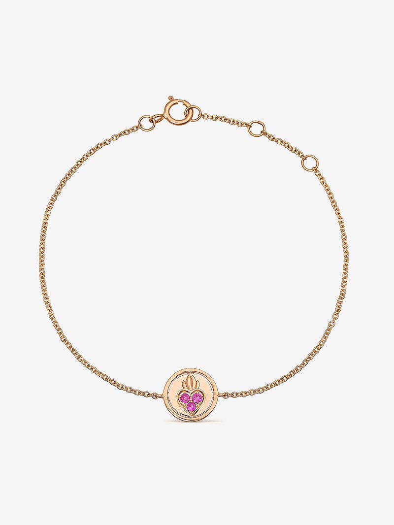 18kt rose gold bracelet with pink sapphires image number 0