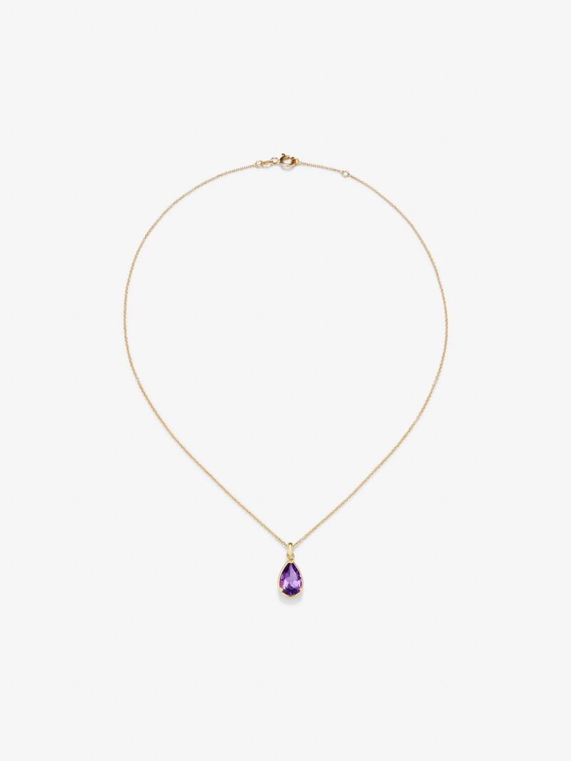 18K yellow gold pendant chain with amethyst image number 0
