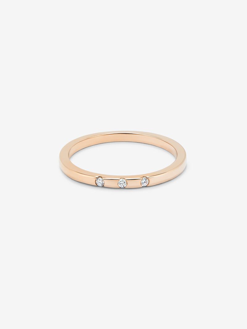18K rose gold ring with 3 brilliant-cut diamonds with a total of 1.4 cts image number 1