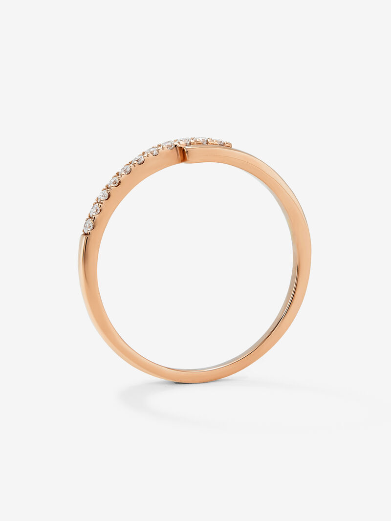 18K rose gold ring with 11 brilliant-cut diamonds with a total of 0.1 cts image number 4