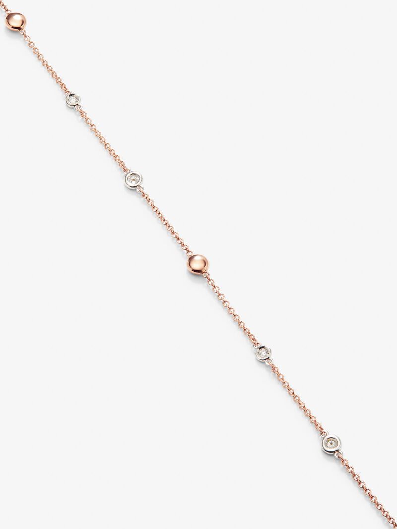 18K rose gold necklace with 12 brilliant-cut diamonds with a total of 0.38 cts image number 2