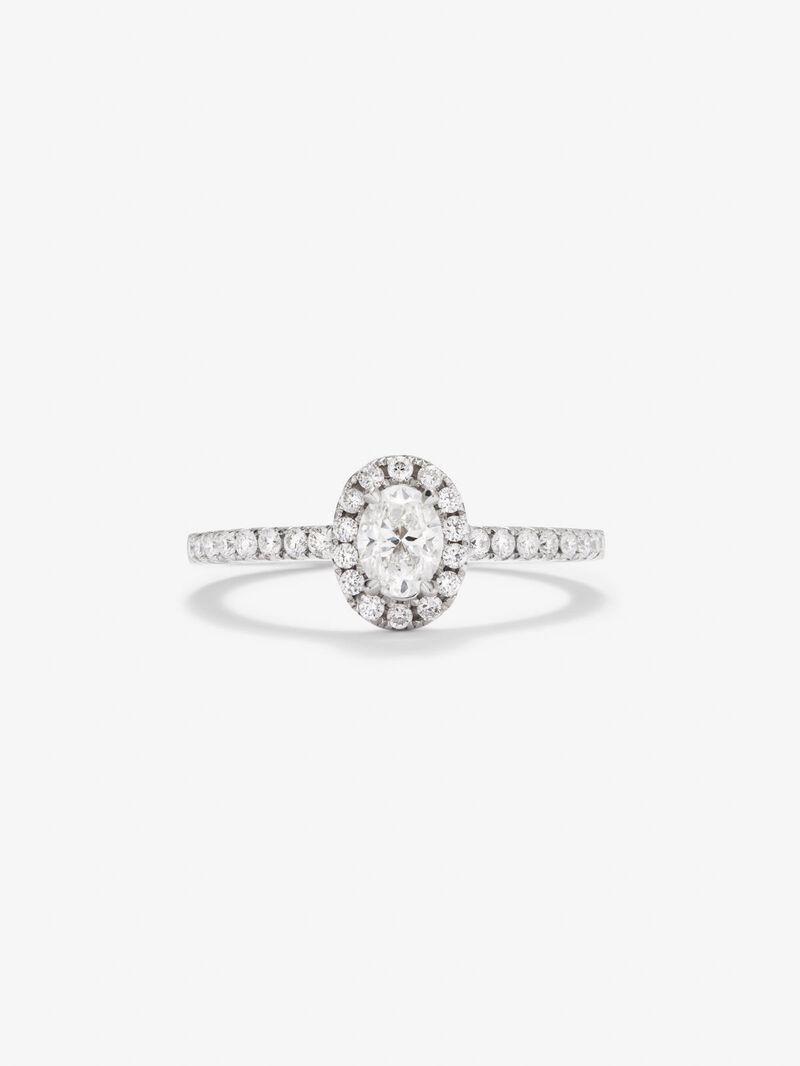 18K white gold ring with white diamonds in 0.68 cts image number 2