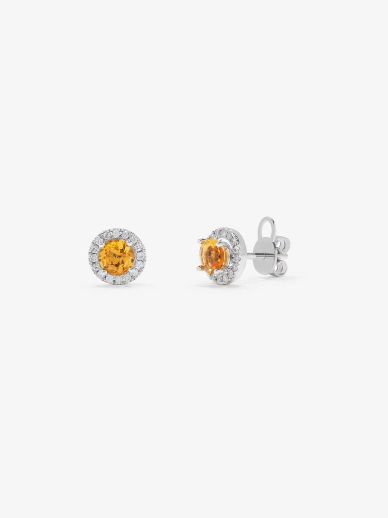 18K white gold earrings with 0.82 cts and diamond quartz 0.17 cts image number 0