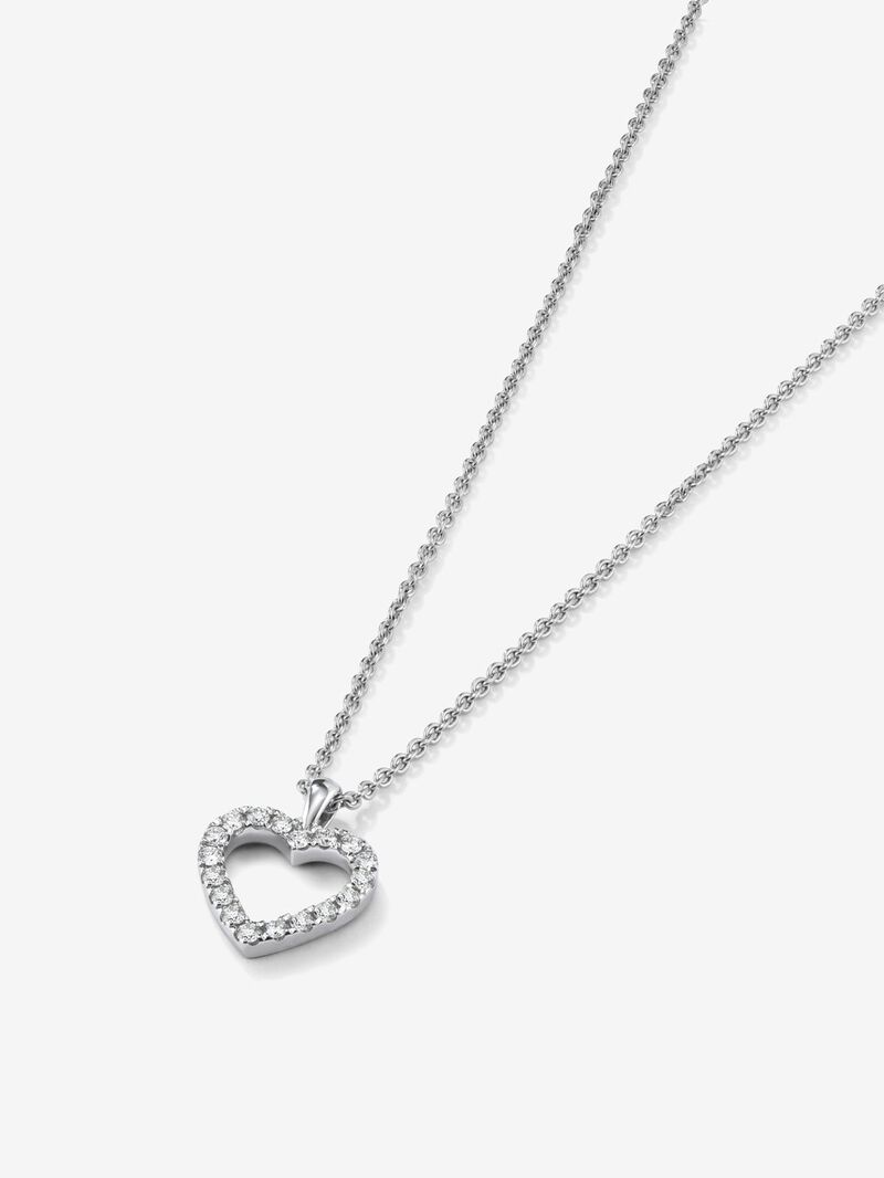 18kt white gold heart pendant with 0.22cts diamonds image number 2