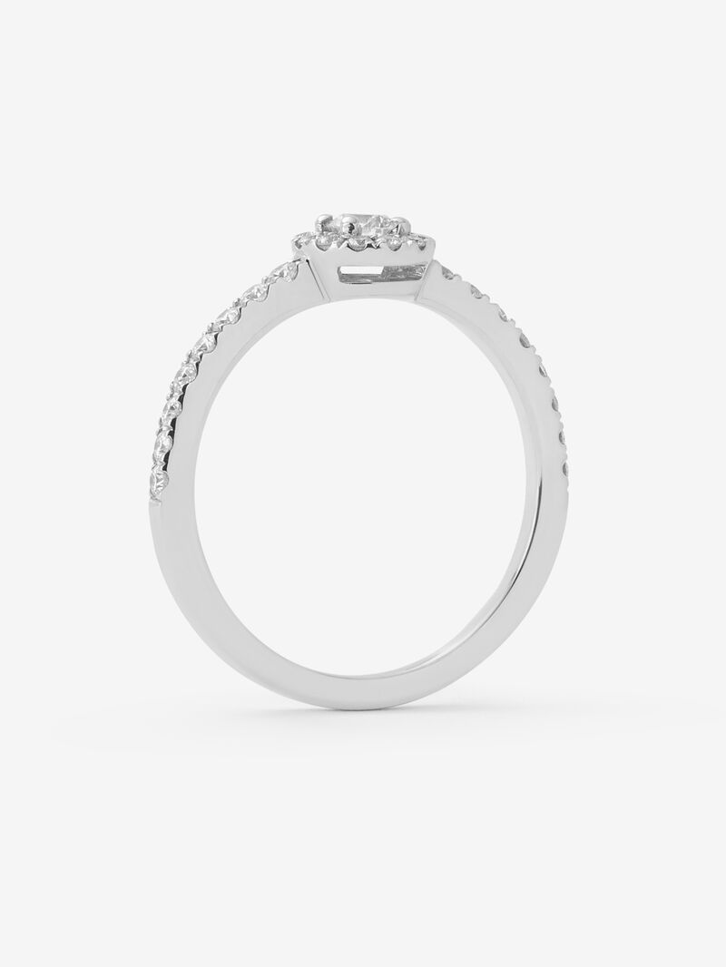 18K White Gold Cross Ring with Diamond image number 4