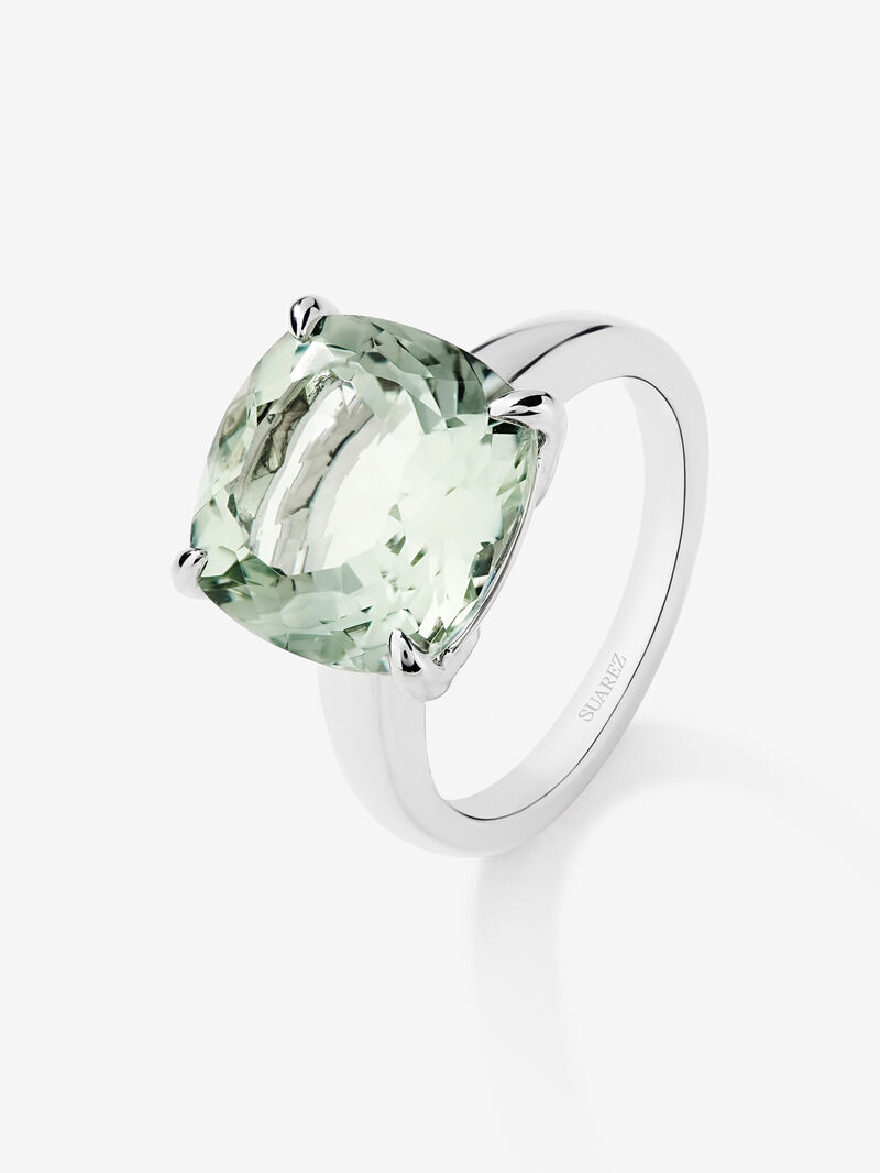 928 Silver Ring with Green Amethyst image number 0