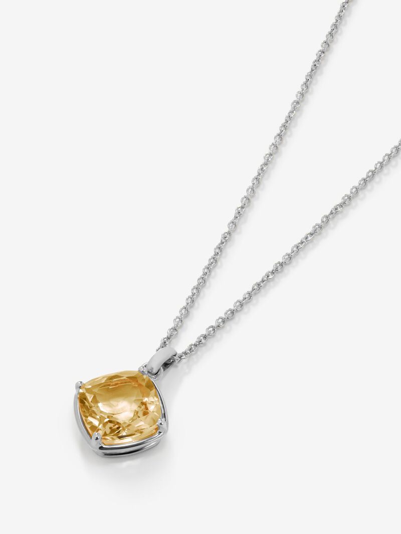 925 silver pendant with citrine quartz in cushion cut image number 0