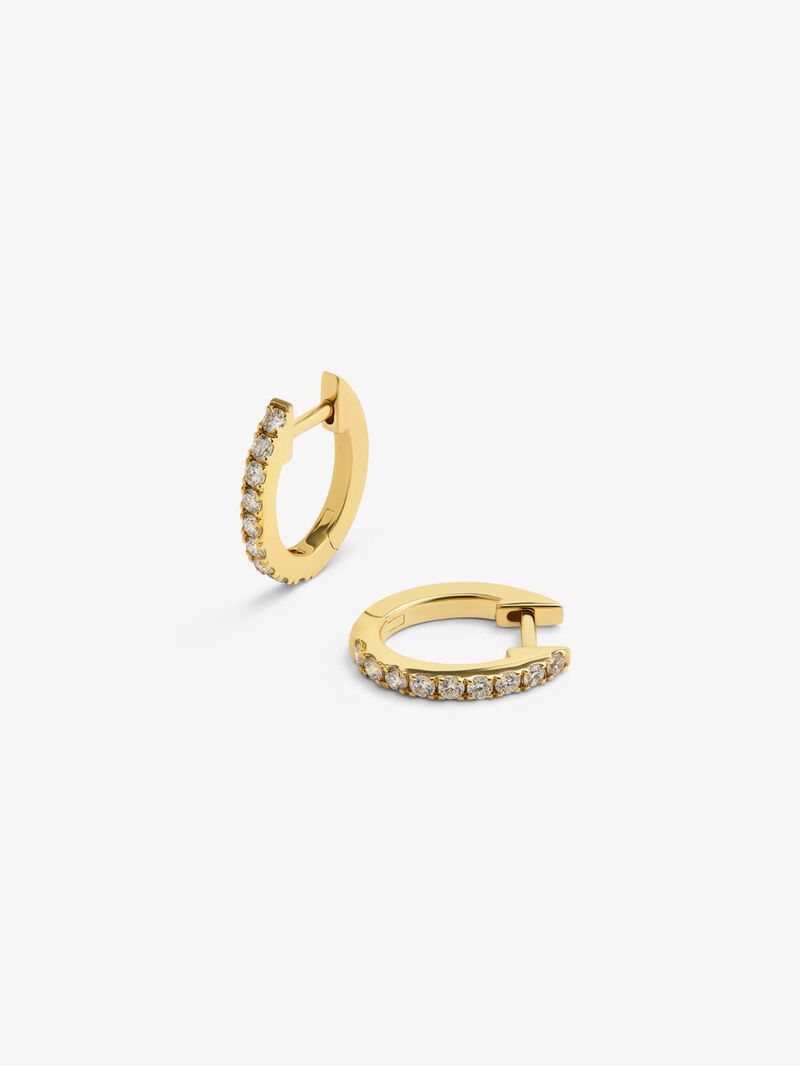 18K yellow gold ring earrings with white diamonds of 0.25 cts image number 2
