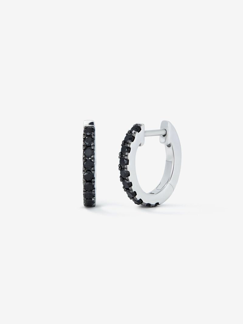 Fine silver 925 hoop earrings with spinels image number 0