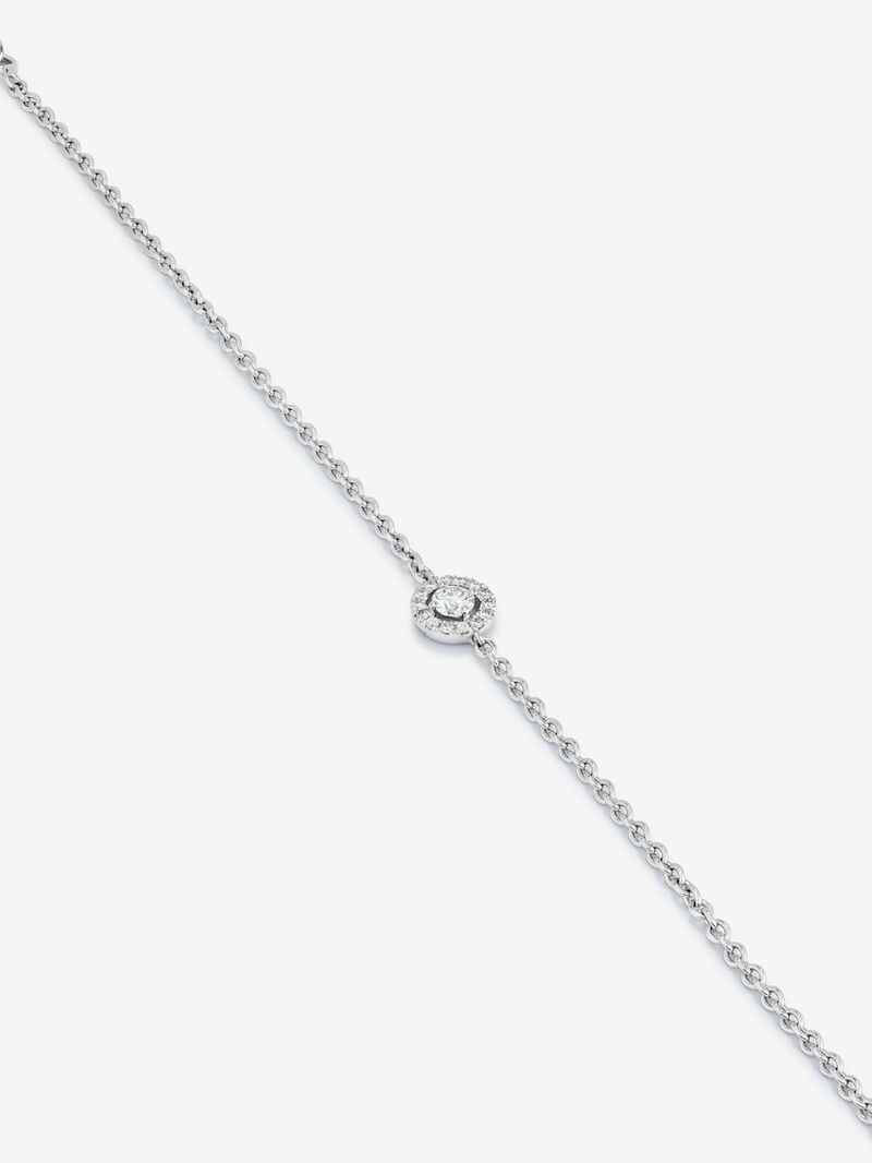 18K white gold bracelet with pave diamonds chain image number 1