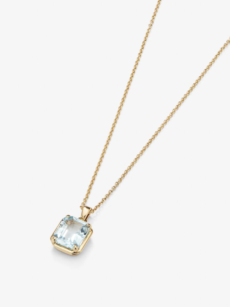 18K yellow gold pendant chain with topaz image number 2