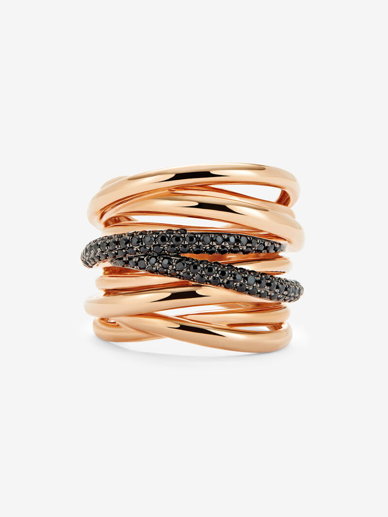 18K rose gold multi-arm ring with 104 brilliant-cut black spinels with a total of 0.706 cts image number 2