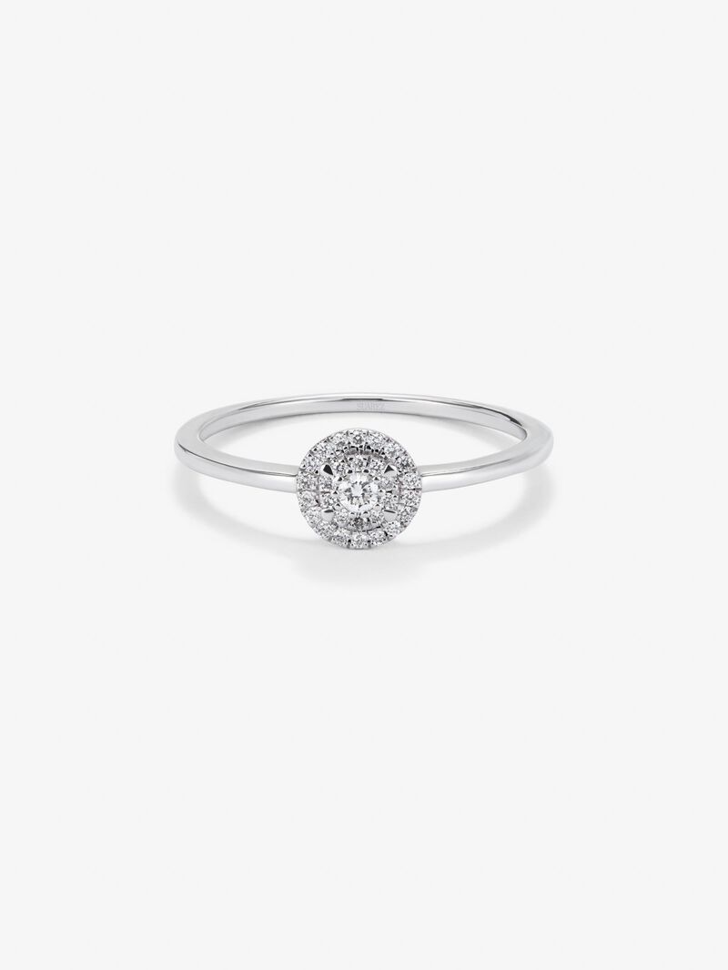18kt white gold ring with 29 diamonds 0.10 carats image number 2