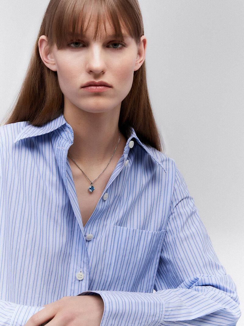 925 silver pendant with sky blue topaz in cushion cut image number 0