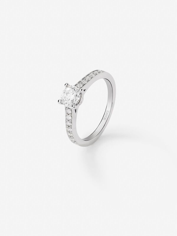 Anillo de Compromiso de Oro blanco con diamante, SL14001-00D040/EVS2_V