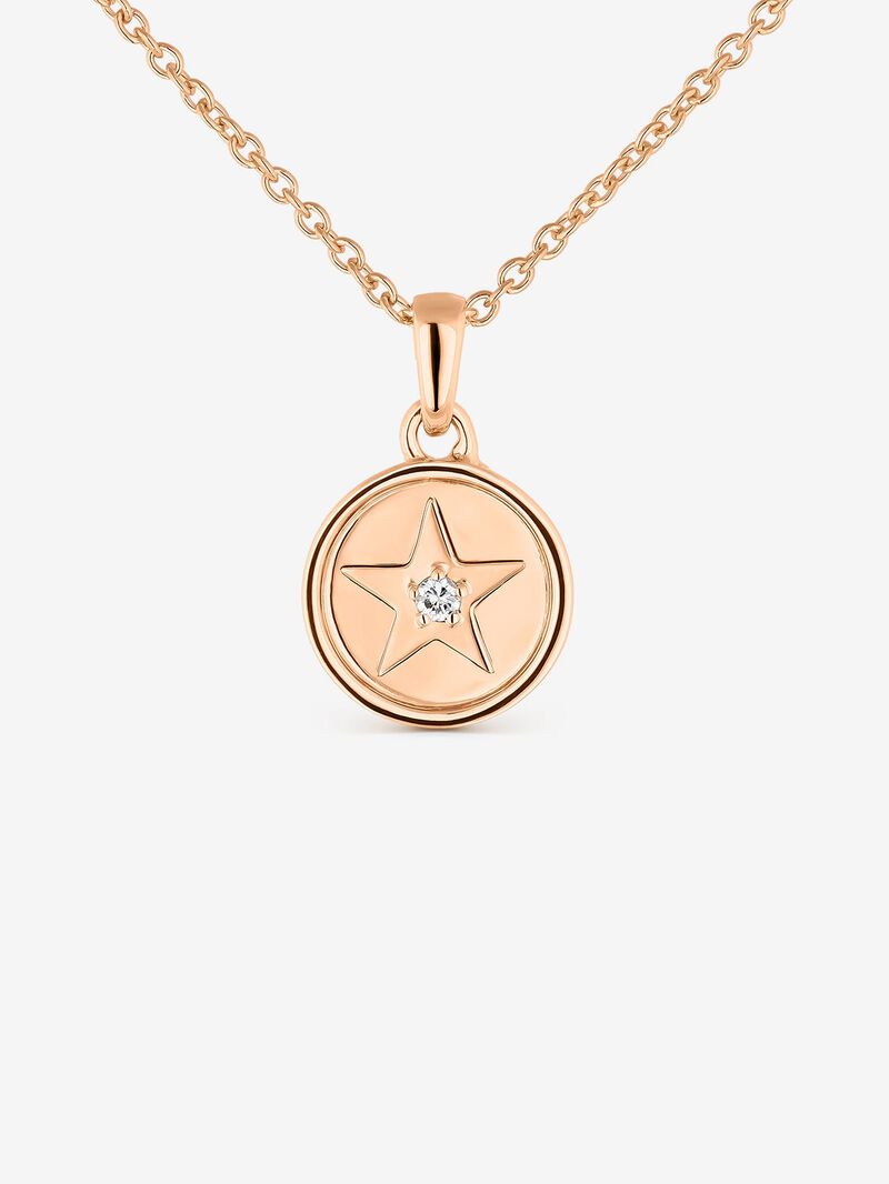 18kt rose gold pendant with diamonds image number 0