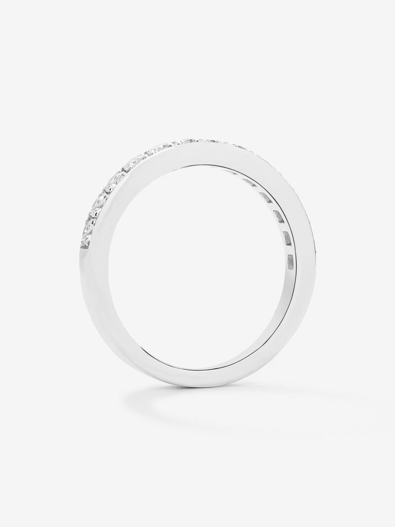Medium 18K white gold wedding band with brilliant cut diamonds with a total of 0.36 cts image number 4