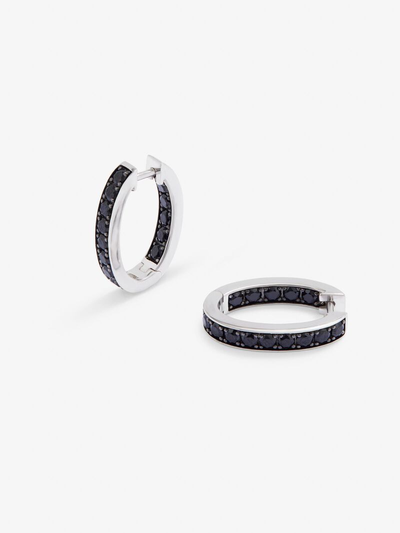 925 Silver hoop earrings with spinels image number 2