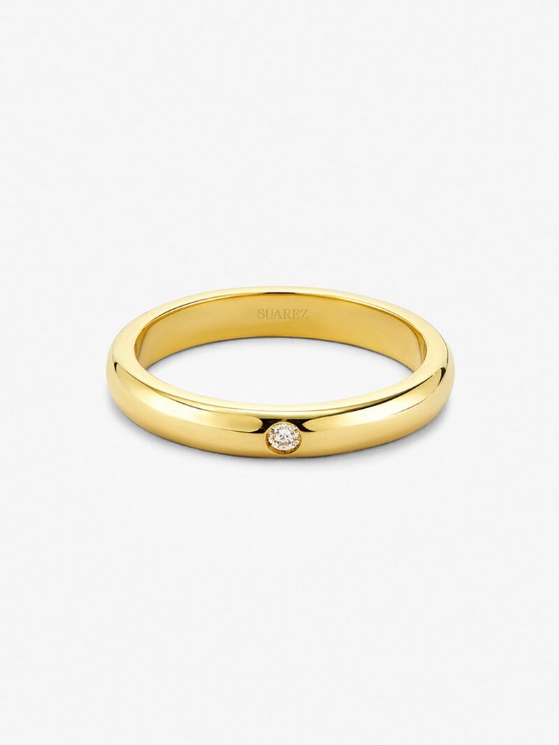 18K yellow gold alliance with 0.03 ct brilliant cut diamond image number 2
