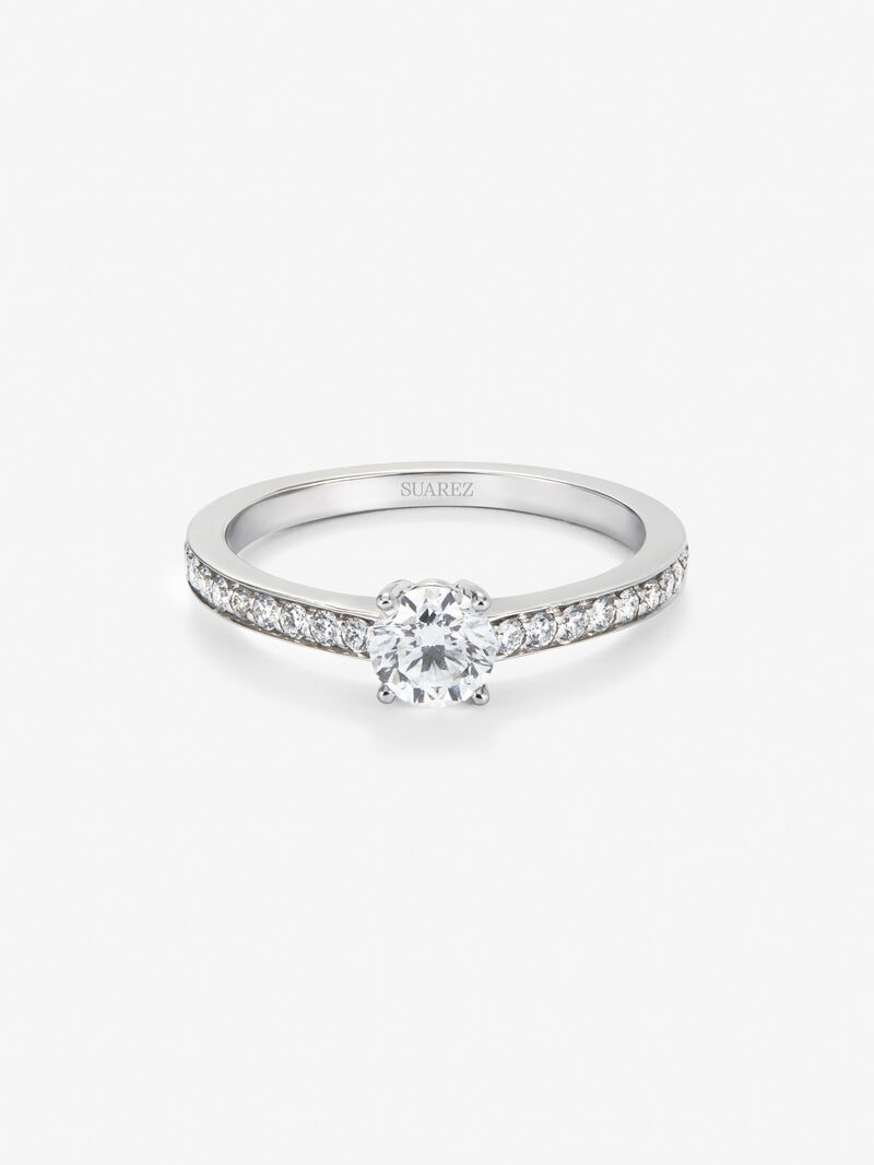 18K White Gold Commitment Ring with Diamond image number 2