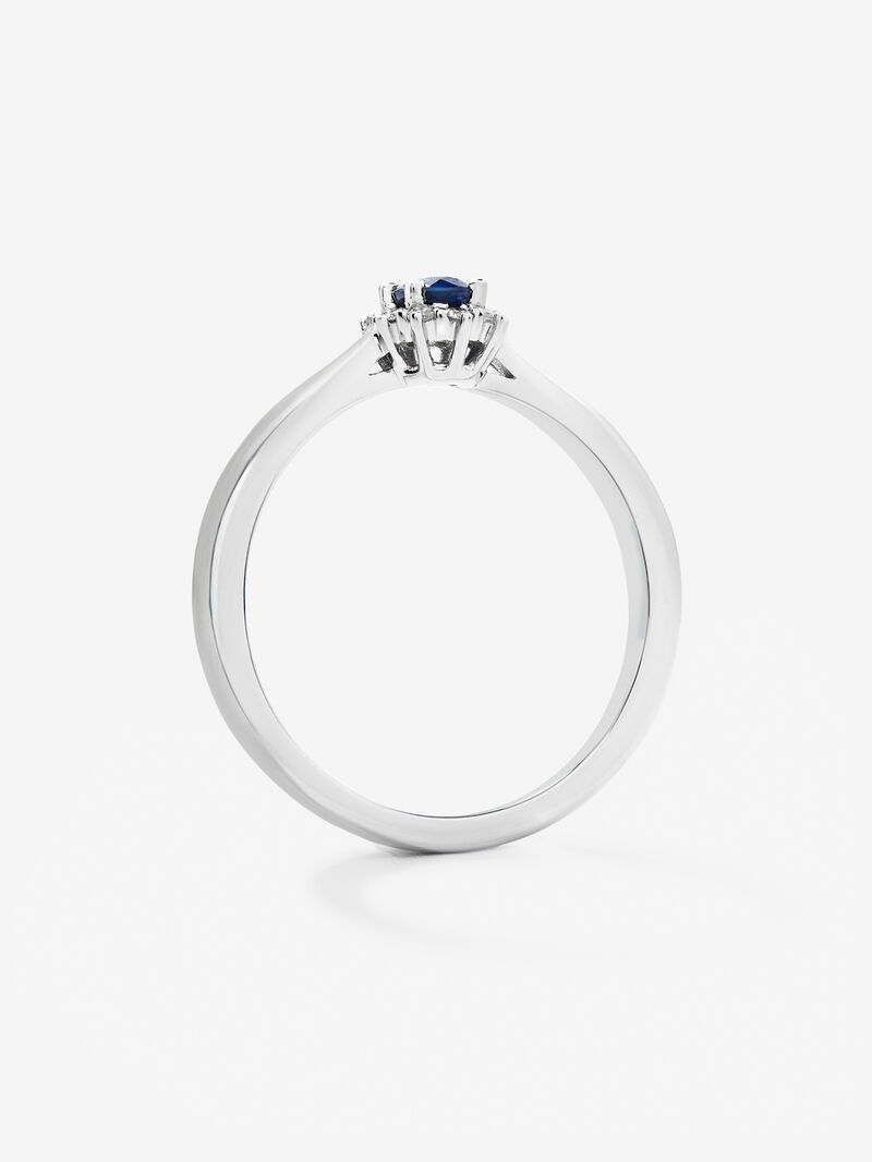 18K White Gold Ring with Blue Sapor image number 2