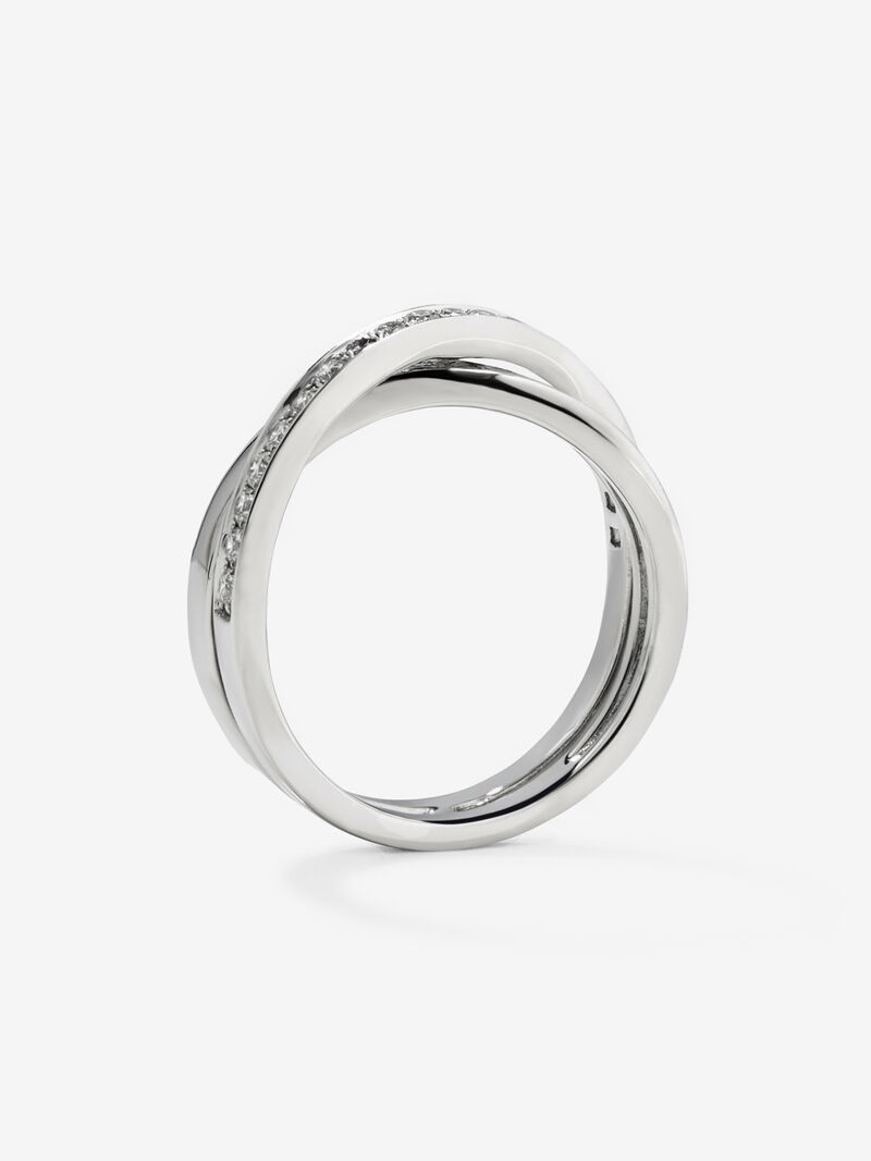 18K White Gold Double Diamond Ring image number 4