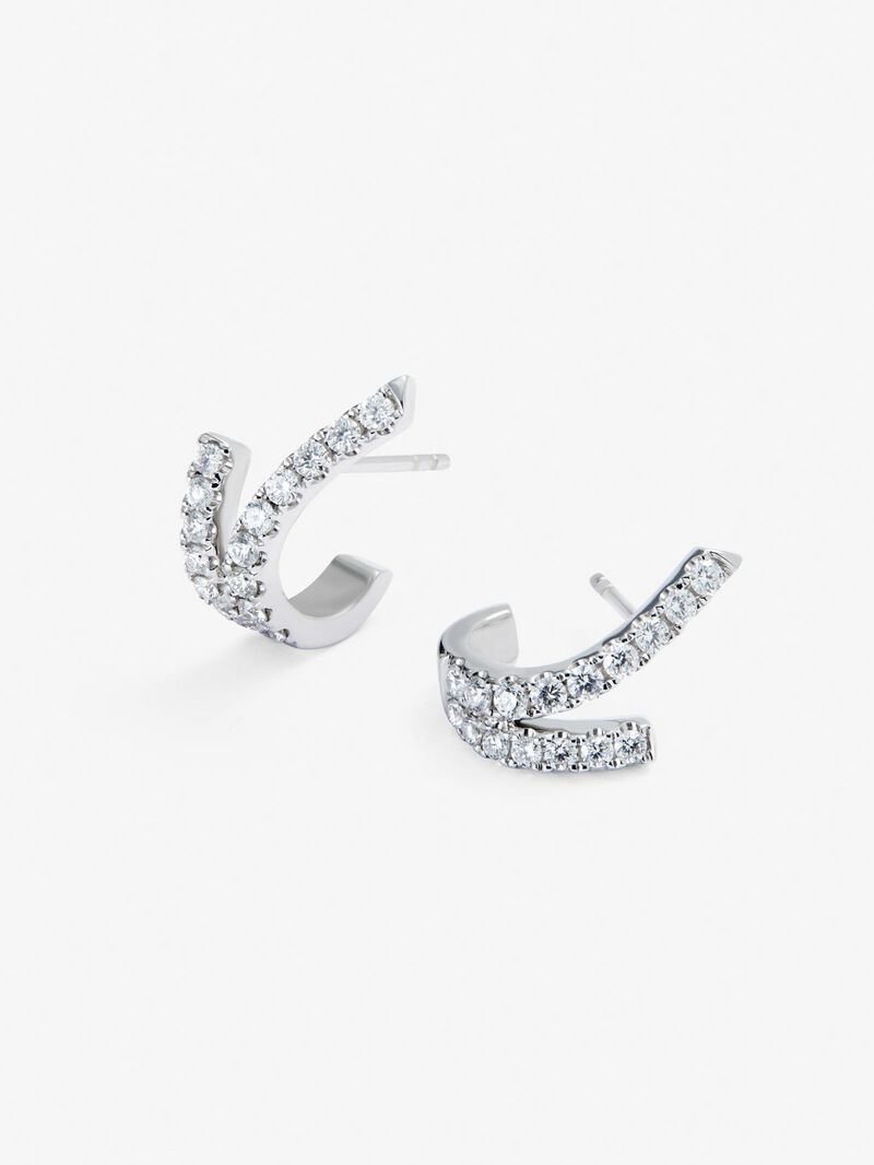 18K white gold earrings with 32 brilliant-cut diamonds with a total of 0.56 cts image number 2