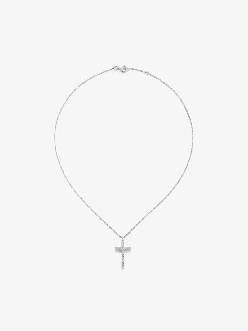 18K white gold pendant with 18 brilliant-cut diamonds with a total of 0.33 cts image number 0