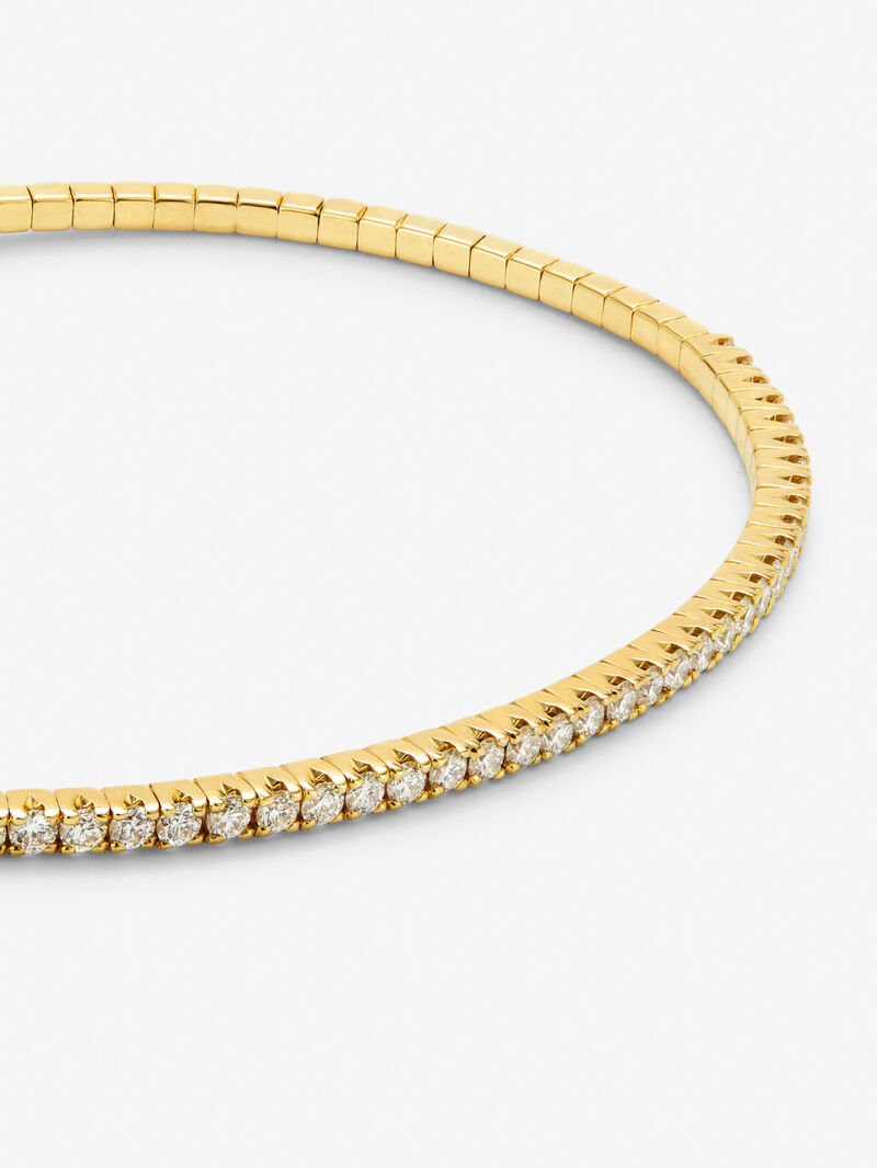 Rigid 18K yellow gold bracelet with 42 brilliant-cut diamonds with a total of 0.75 cts image number 2