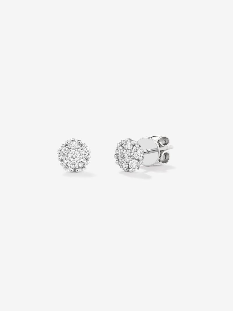 18K white gold earrings with 12 brilliant-cut diamonds with a total of 0.66 cts image number 0