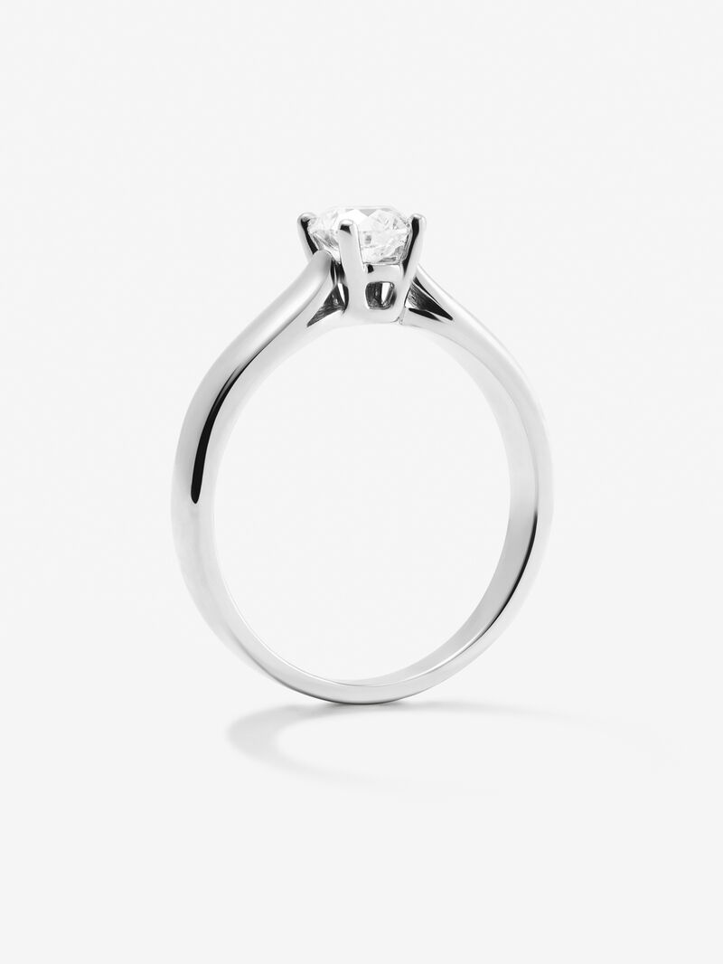 18K White Gold Commitment Ring with Diamond image number 4