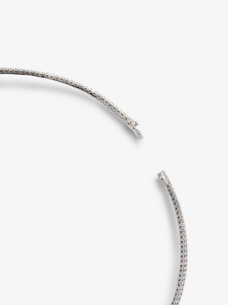 18K white gold rivière necklace with 207 brilliant-cut diamonds with a total of 3.06 cts image number 4