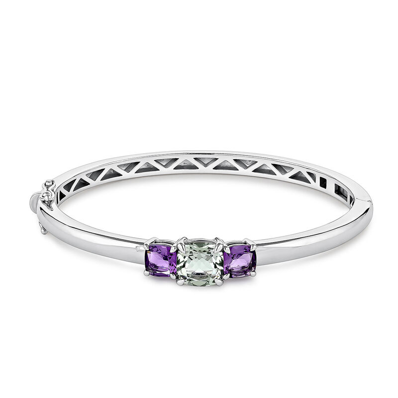 Silver bracelet with purple and green amethyst, PU21040-AGAMVAM_V