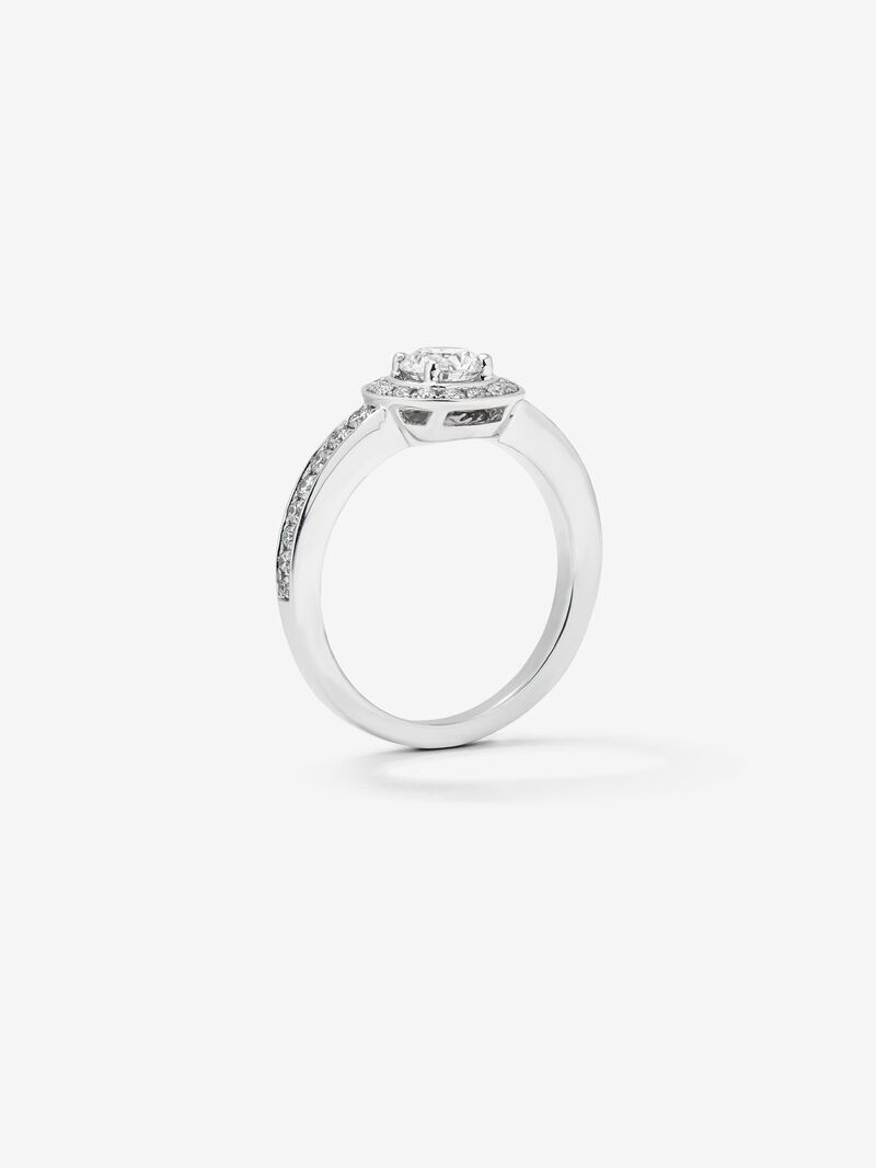 18K white gold solitaire engagement ring with diamond image number 4
