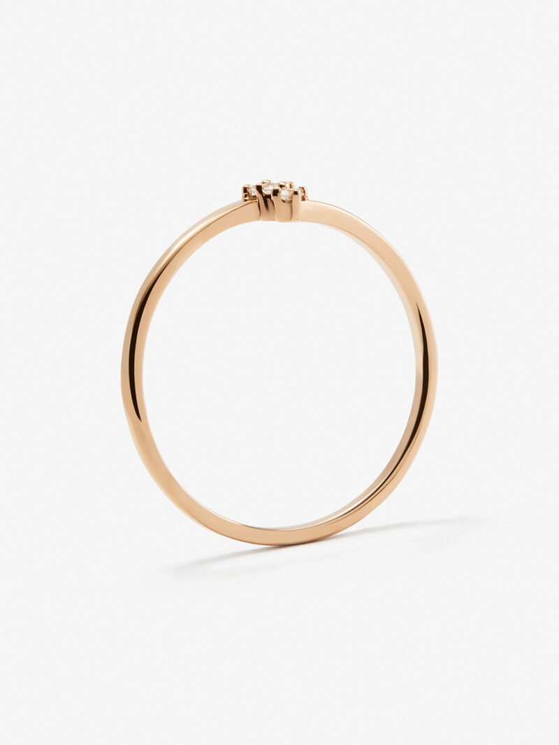 18K rose gold ring with diamonds image number 3