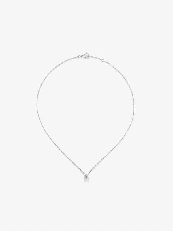 Colgante solitario de oro blanco de 18kt con diamante de 0,70 quilates, PT13016-00D070/EVVS2_V