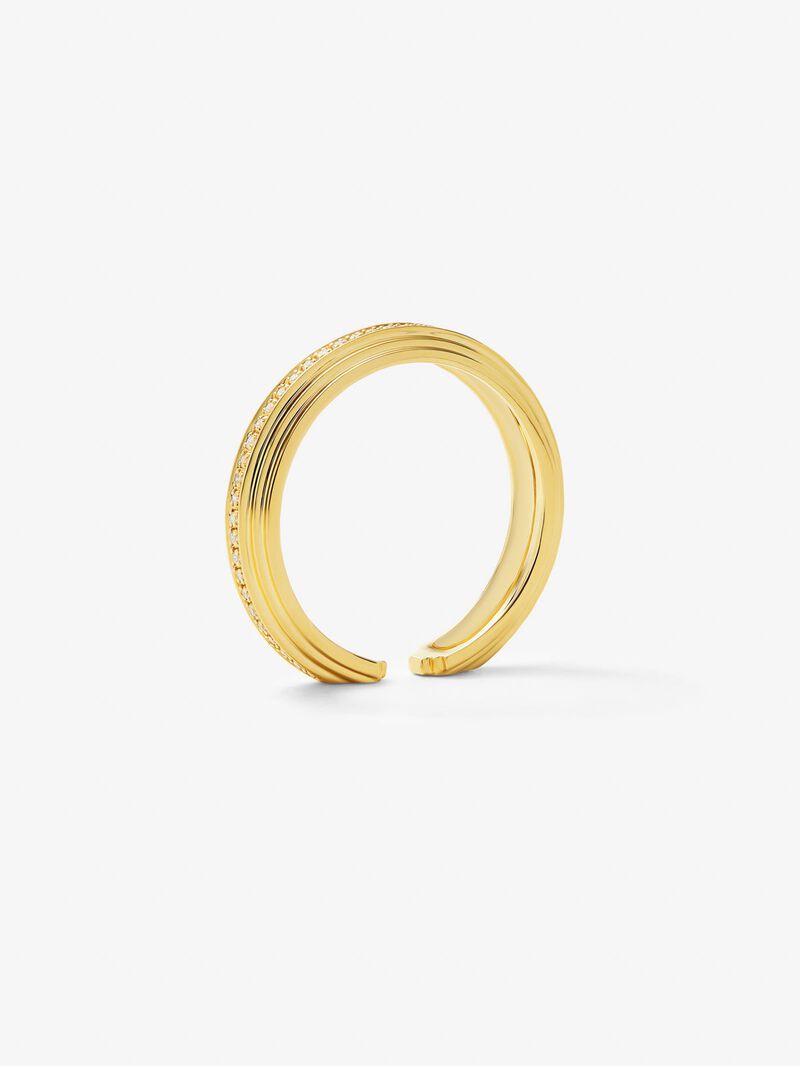 18K yellow gold ring with 50 brilliant-cut diamonds with a total of 0.15 cts image number 4
