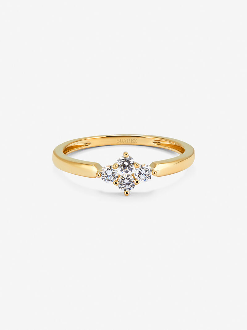 18K yellow gold ring with white diamonds of 0.25 cts image number 2