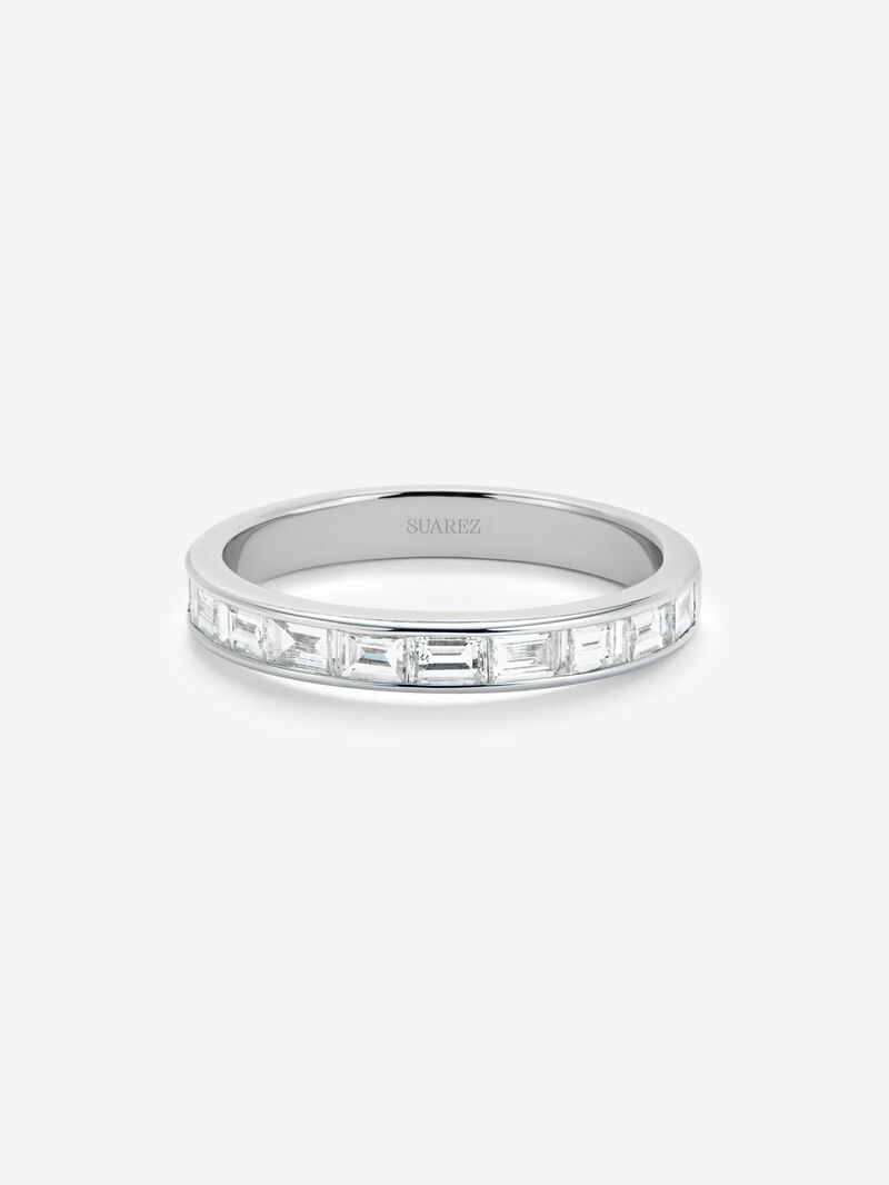 Half ring in 18K white gold with 10 baguette-cut diamonds with a total of 0.76 cts image number 2