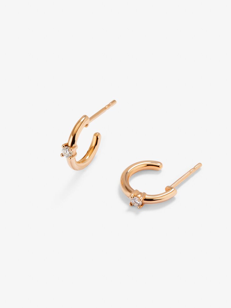 18kt rose gold earrings with diamonds image number 2