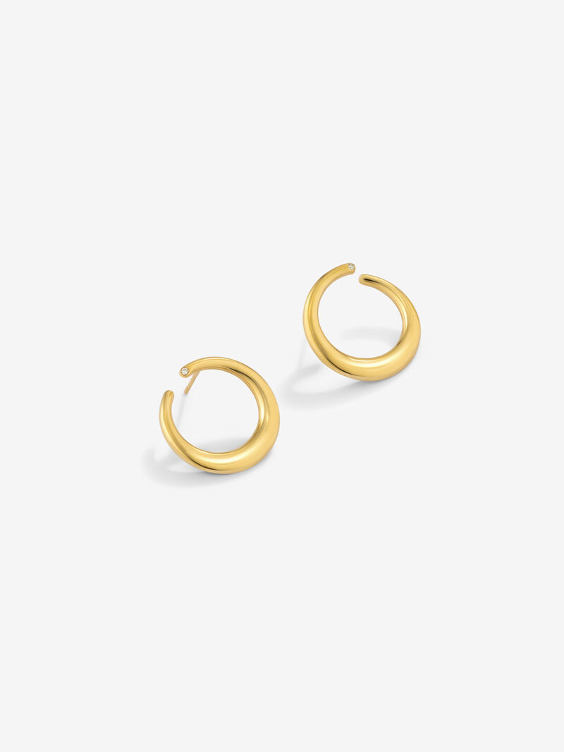 18k yellow gold smooth slopes with diamond image number 2