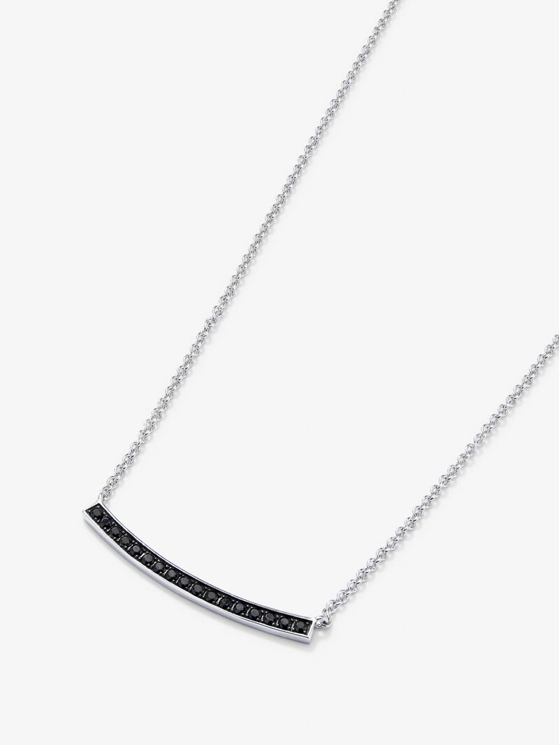 925 silver pendant with 17 brilliant-cut black spinels image number 3