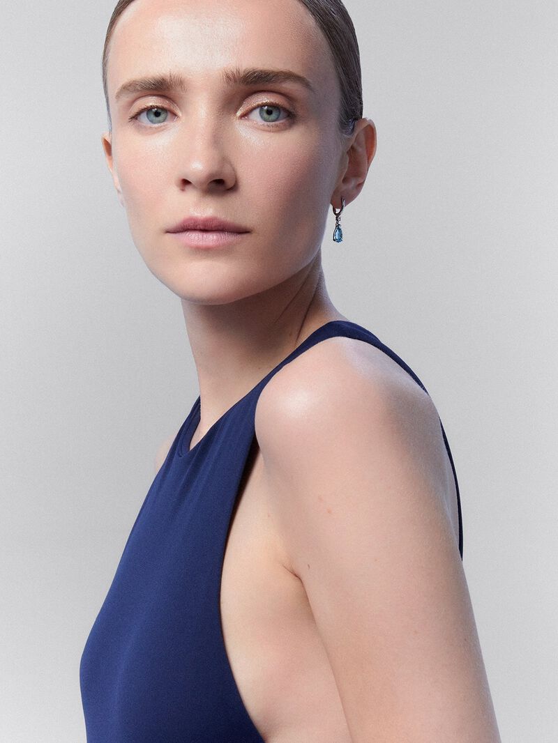 Long silver earrings with shadacios sky image number 1