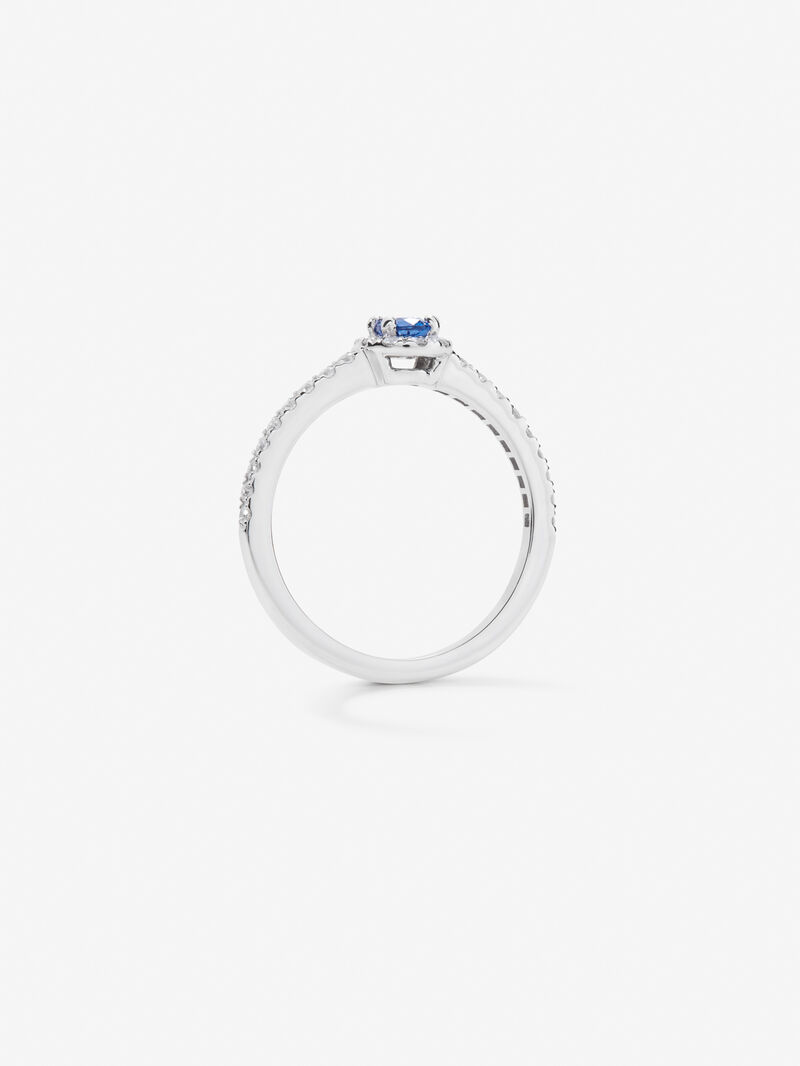 18K White Gold Orla Ring with Zafiro and Diamond image number 4
