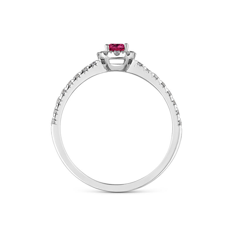 Big Three ring white gold 0,29 carats red ruby, SO16100-OBRU4MM_V